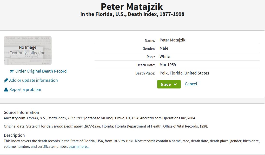death record